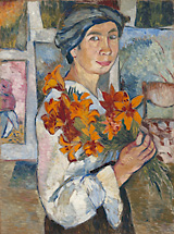 Natalia Gontscharowa, Selbstbildnis mit Lilien, 1907/08